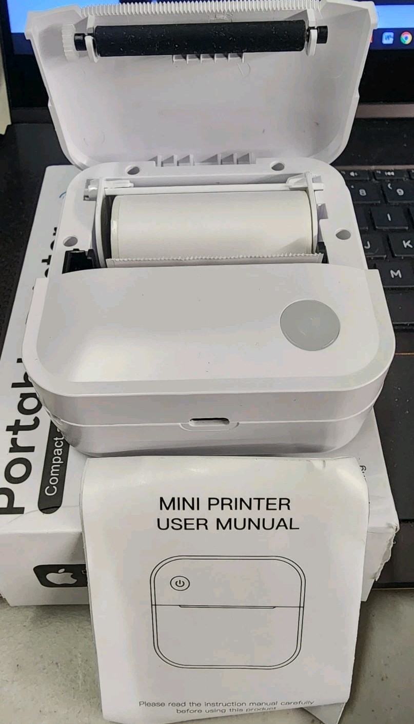 Portable Mini Thermal Label Printer Bluetooth App Required Open Box