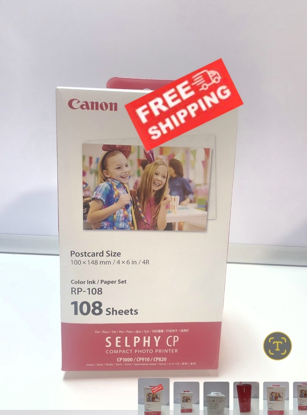 Canon RP-108 High-capacity Color Ink Paper Set 4×6 108 Sheets + 2 Ink Cartridge