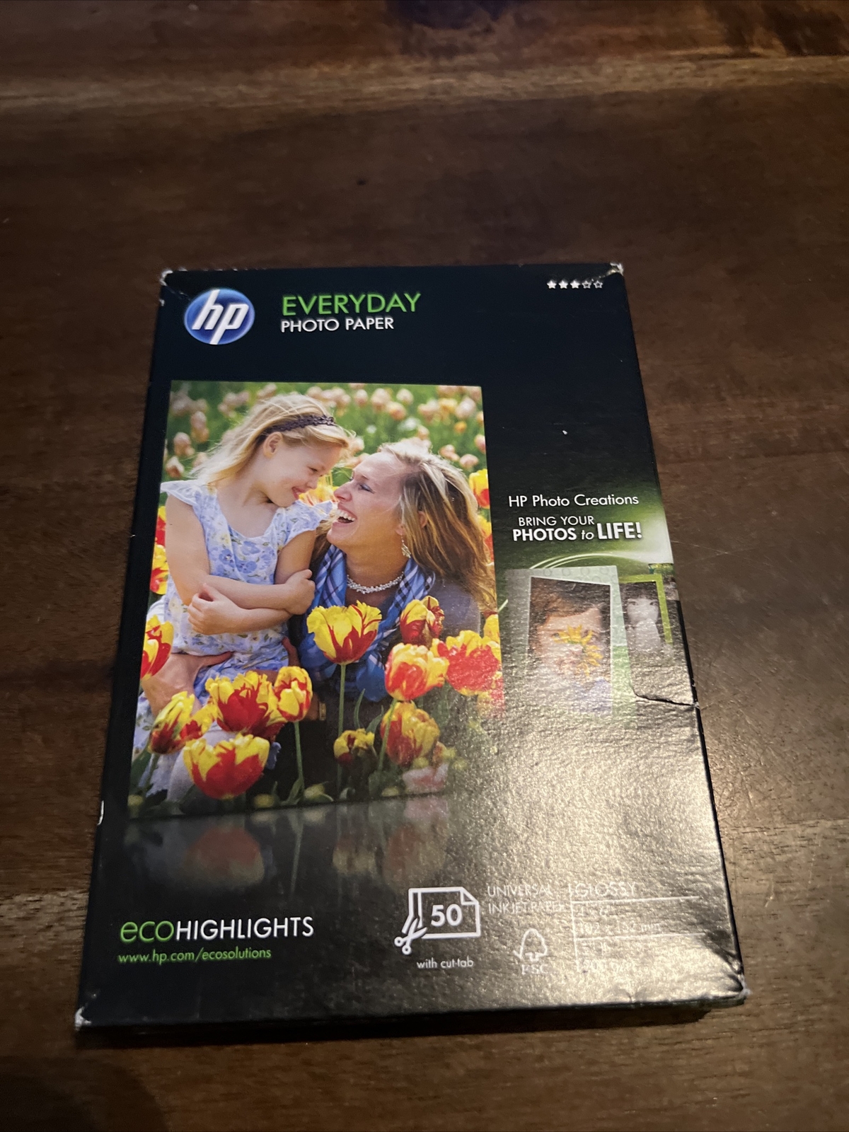HP Everyday Photo Paper Glossy 4″x 6″~NEW Q8868A 50 Total Sheets