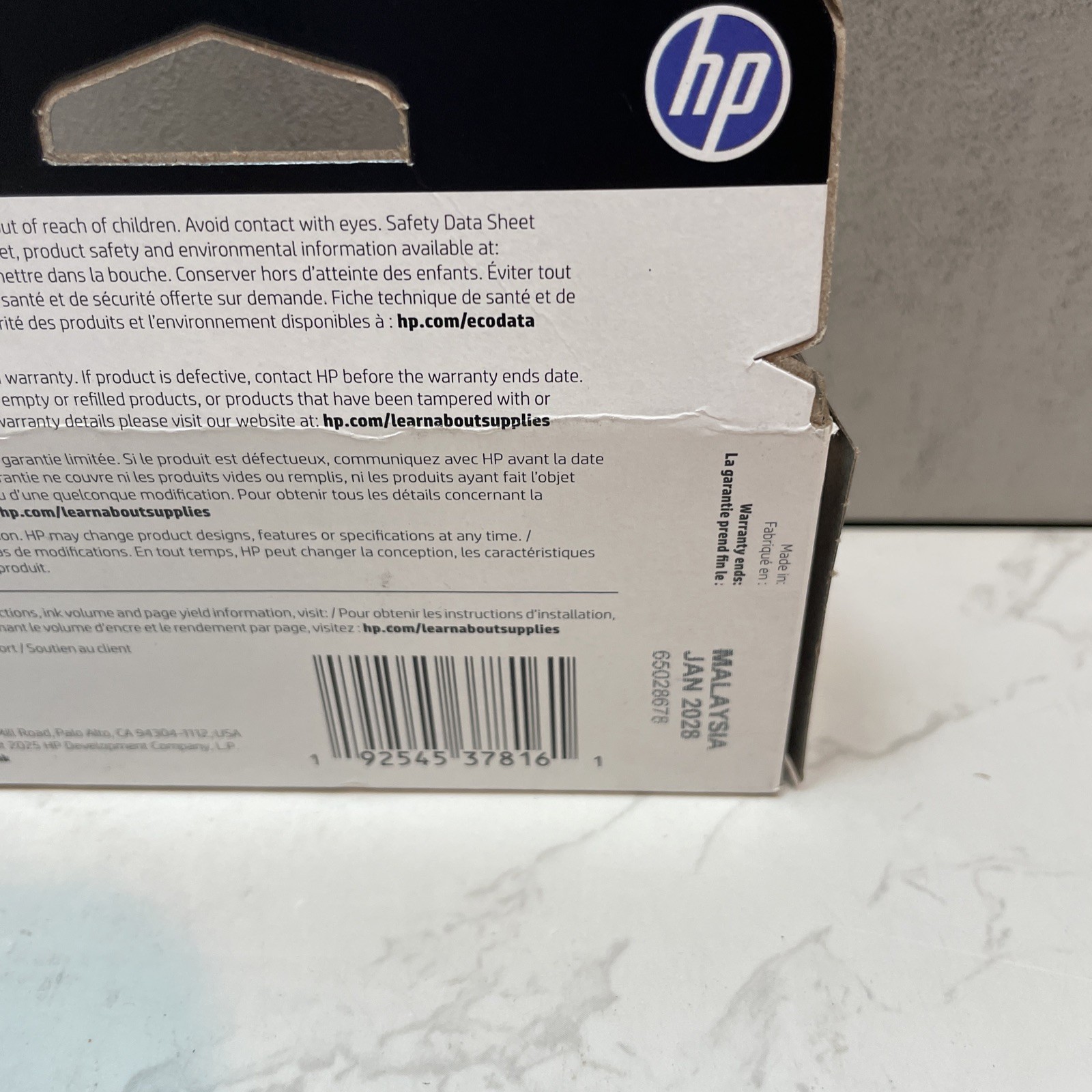 HP 910XL Black Ink Cartridge Exp. January/2028 (New In Box)