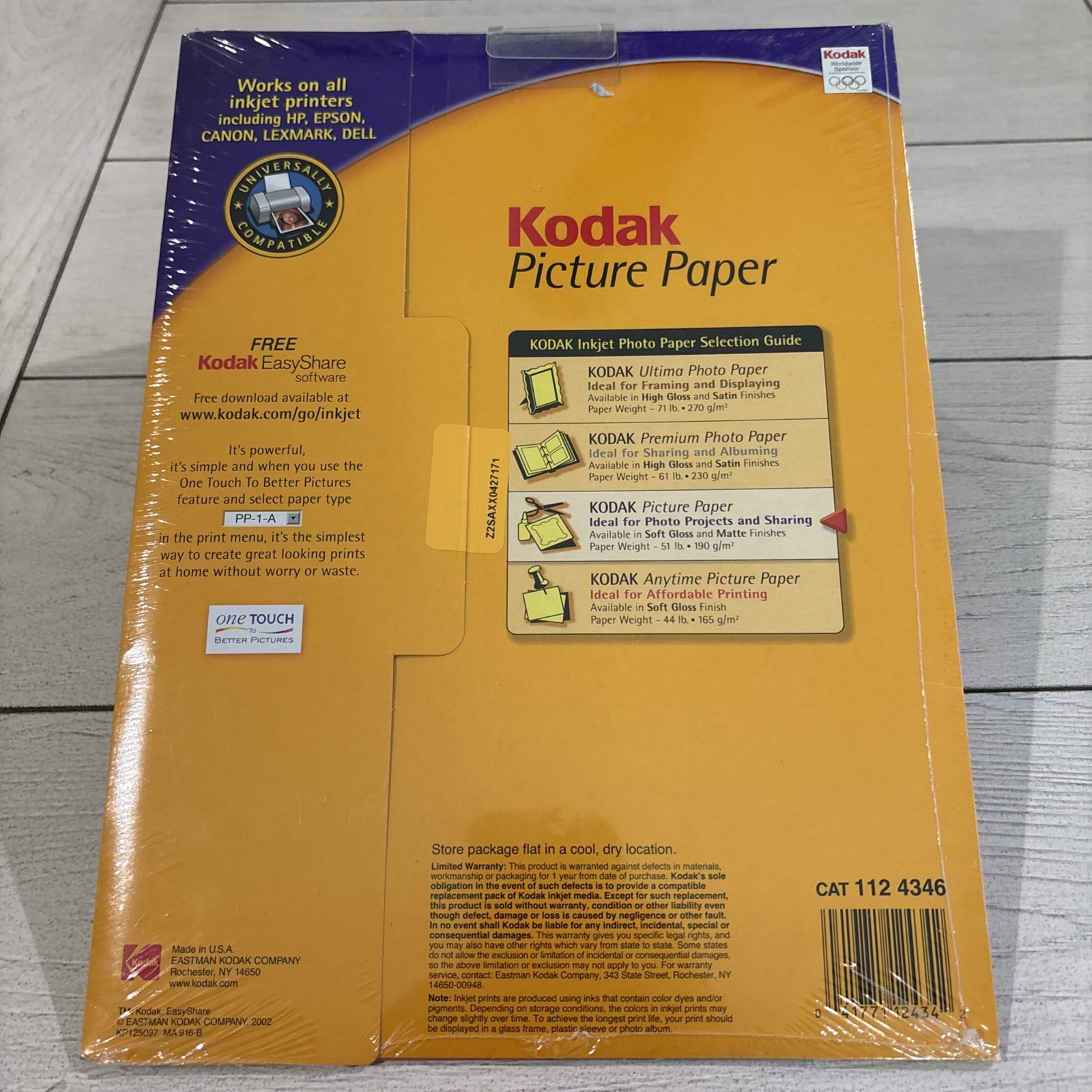 New Sealed Kodak Picture Photo Paper 8 1/2″ x 11″ Soft Gloss 25 Printer Sheets