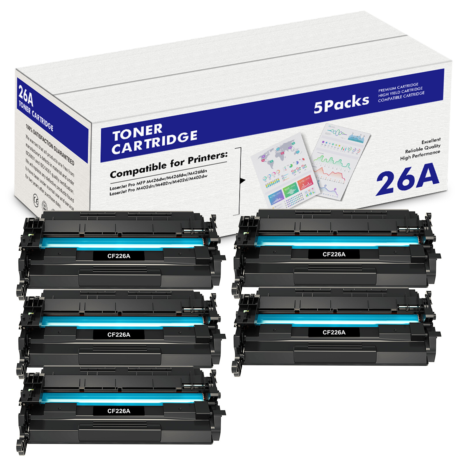 CF226A CF226X Toner for HP 26A 26X LaserJet Pro M402n M402dn M426fdw M426fdn Lot