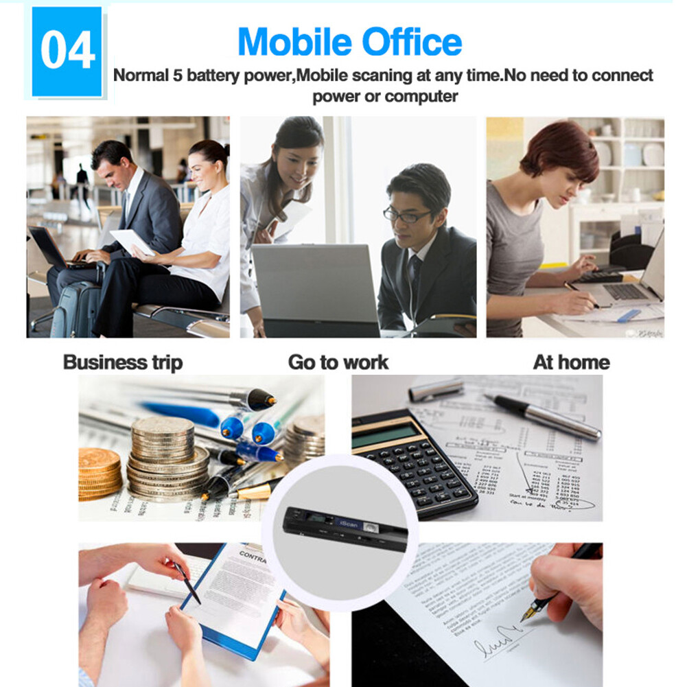 900Dpi Handheld Portable Mini Scanner Document Photo A4 Scan to PDF JPG Wireless