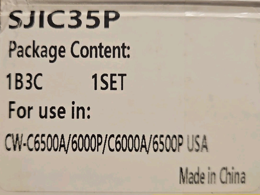SJIC35P Ink Cartridges For EPSON Set 4 Pack: B . C .M. Y. ColorWorks CW-C6000