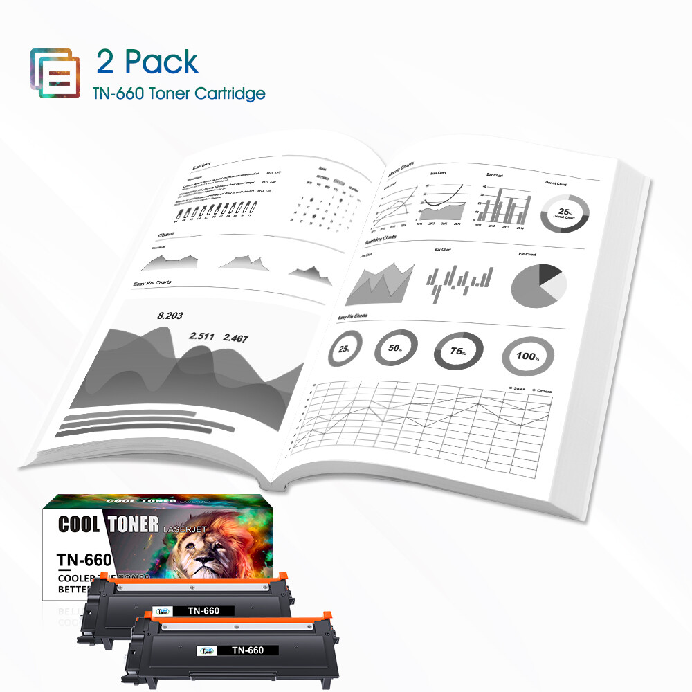 2PK TN-660 TN660 Toner Cartridge for Brother MFC-L2700DW HL-L2320D DCP-L2540DW