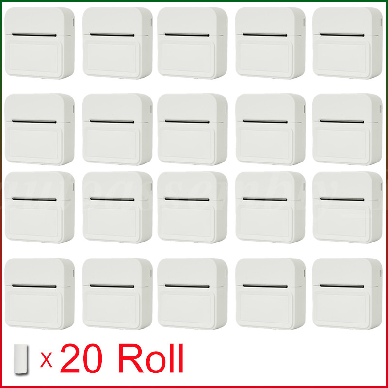 20X Inkless Portable Thermal Label Printer Bluetooth Mini Sticker Maker w/ paper
