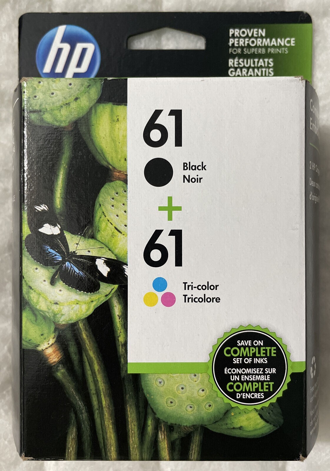 HP 61 Black Tri-Color Ink Cartridge CR259FN CH561WN CH562WN Sealed Retail Box