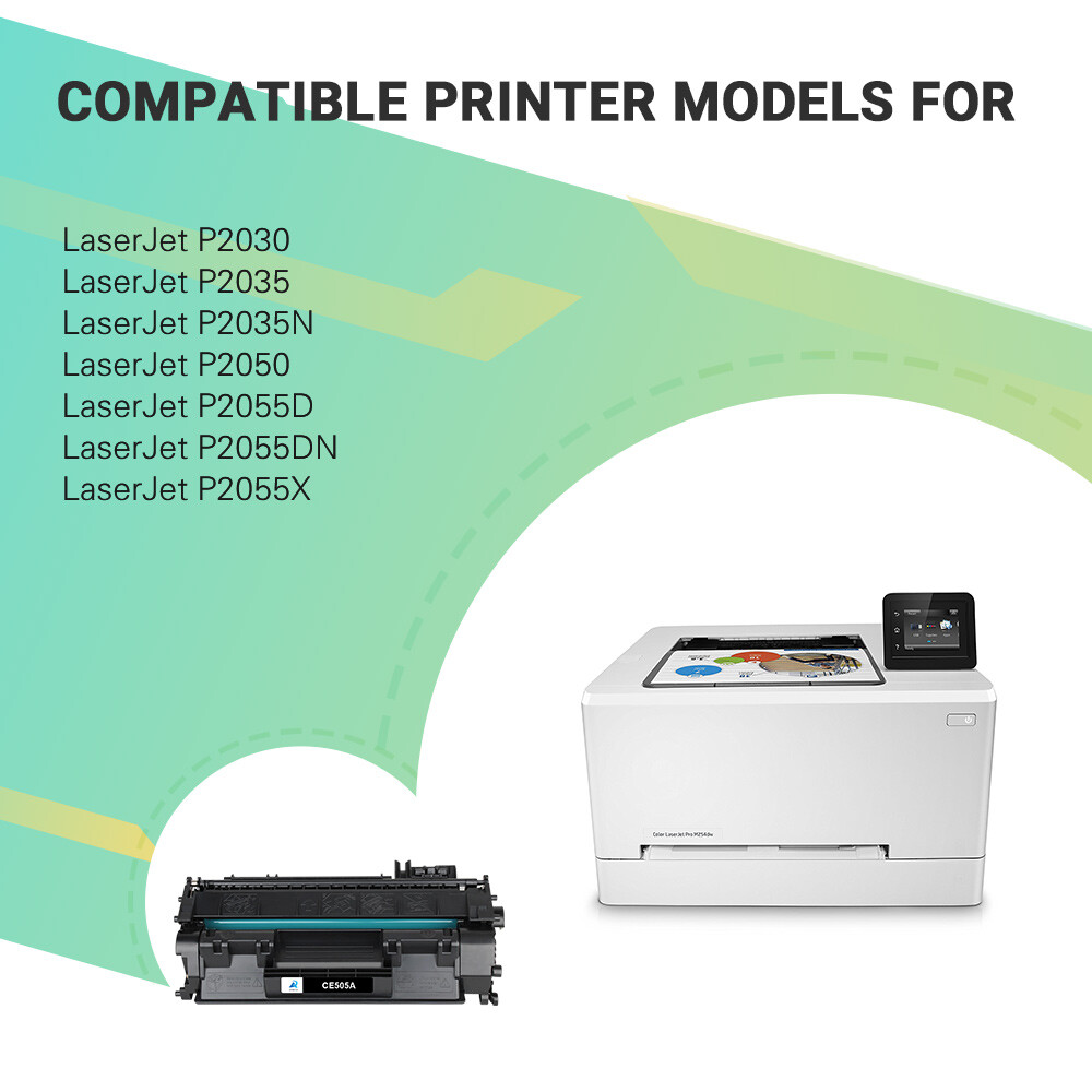 2 Pack CE505A 05A Toner Cartridge For HP LaserJet P2035 P2035n P2050 P2055dn