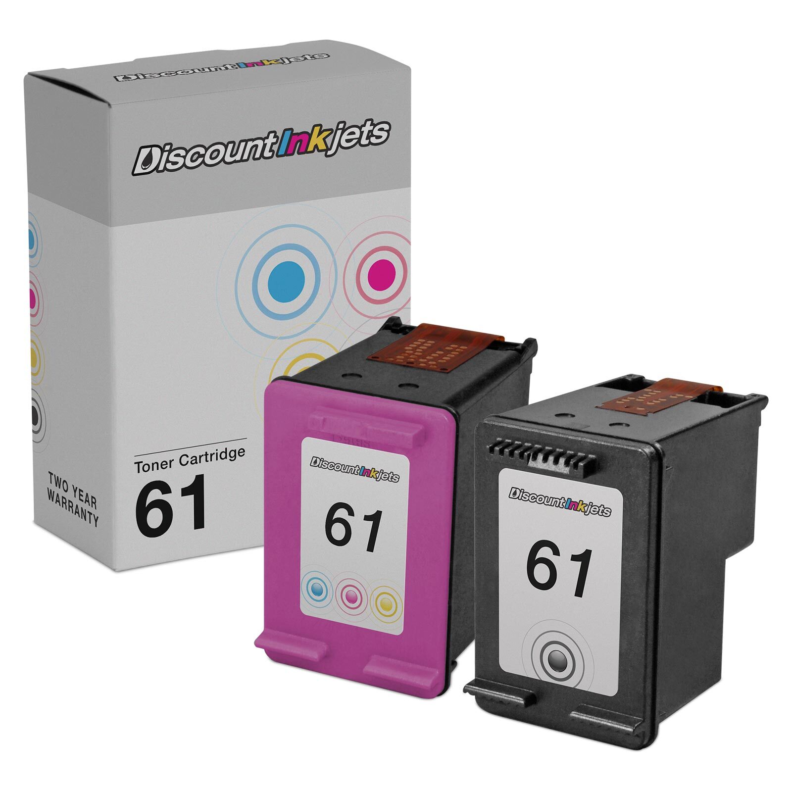 2pk Black & Color Printer Ink Cartridge for HP 61 61 ENVY 4500 e-All-in-One