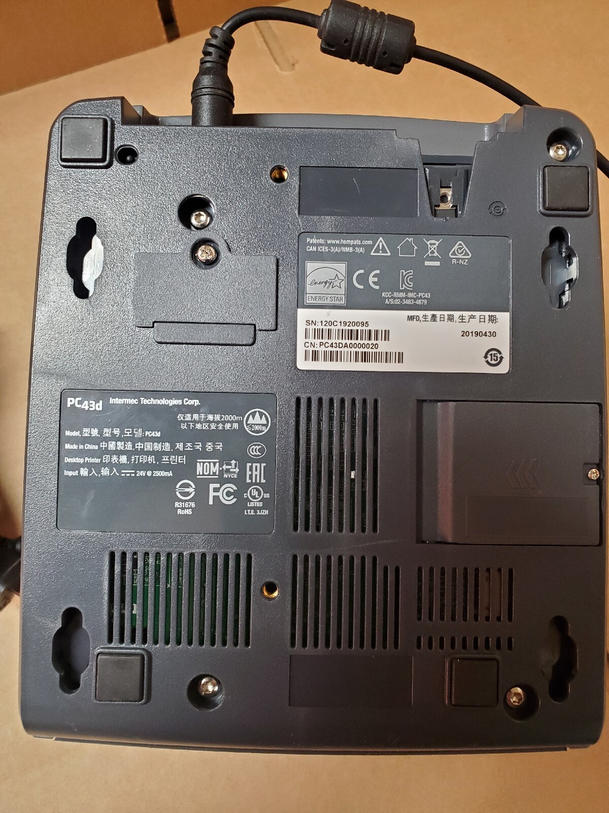 Intermec PC43d Desktop Direct Thermal Barcode Printer with Adapter (Lot Of 10)