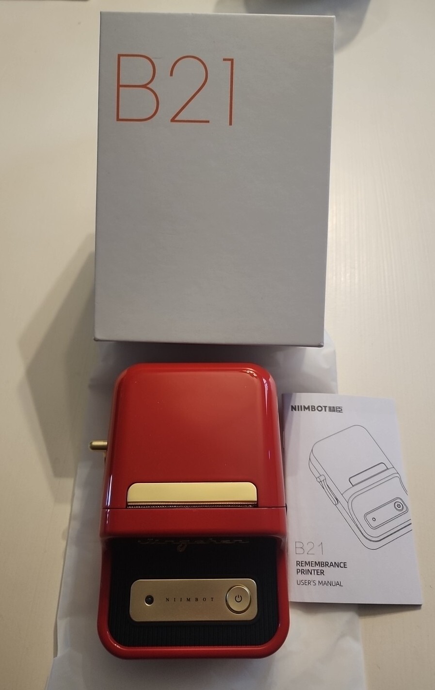 Nimbot B21 Thermal Label Maker Bluetooth Portable Label Printer 20-50mm USB RED