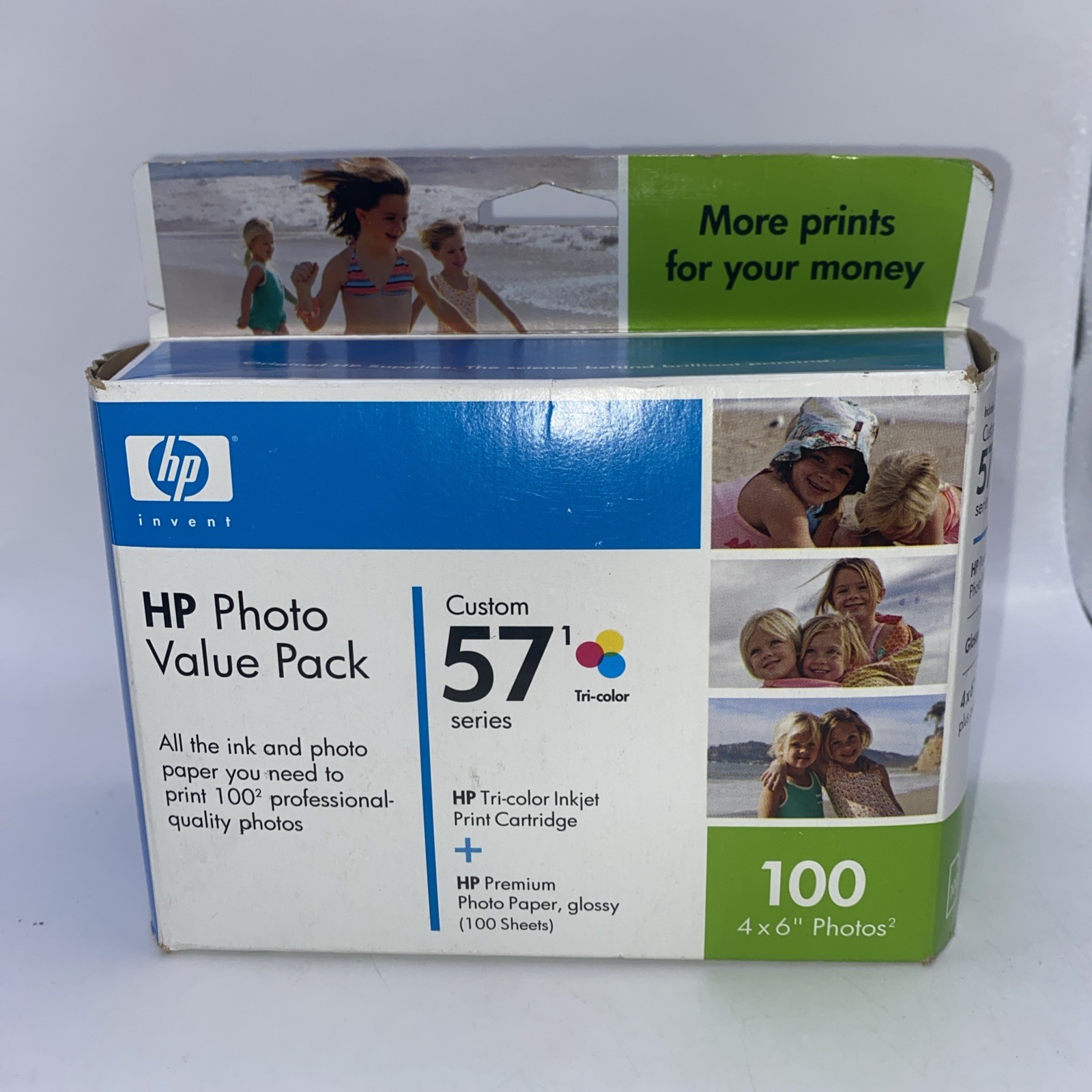 HP Photo Value Pack Custom 57 Tri-color ink cartridge & 100 photo paper Exp 2008