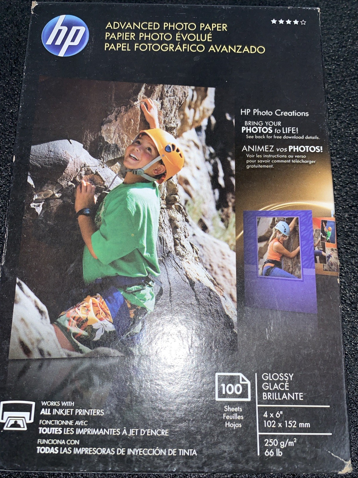 HP Advanced Photo Paper 4X6 Glossy Q6638A 100 Sheets New In Box