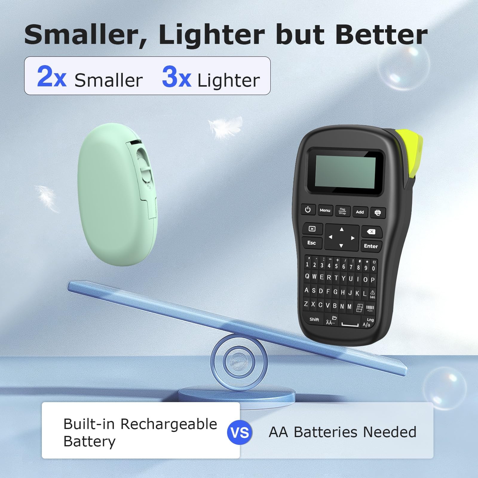 Green E10 Bluetooth Inkless Label Maker Machine 3 Tapes App 35 Fonts 1k Icons