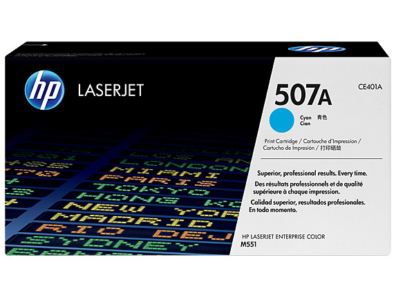 HP 507A Cyan Original LaserJet Toner Cartridge, ~6,000 pages, CE401A