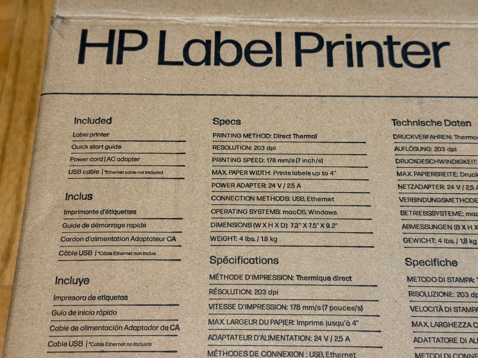 HP KE300N 4×6 Direct Thermal Label Printer Ethernet USB 203 DPI Open Box