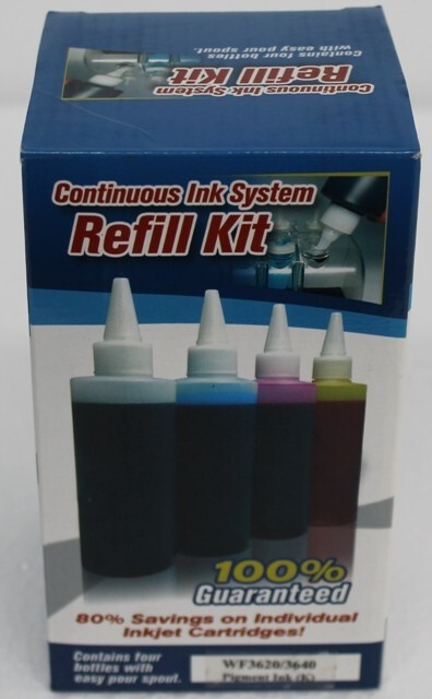 4 x 120ml Pigment Refill Black Ink 480ML for EPSON Workforce WF-3620 3640 7610 7