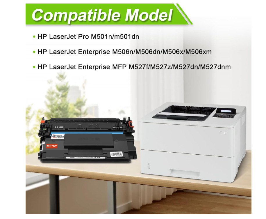 2 Pack Black Toner Cartridge Replacement for HP 87A 287A 87X 287X, HP Laserjet