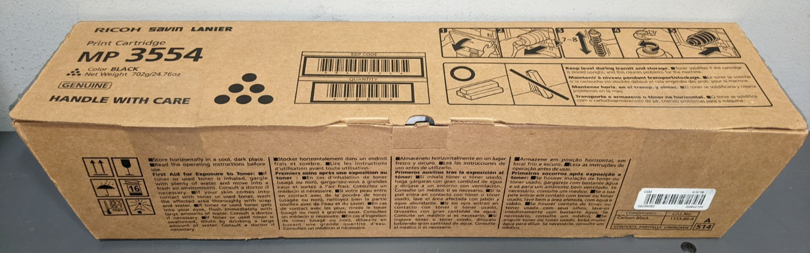 Ricoh MP 3554 Genuine Black Toner Cartridge 842124