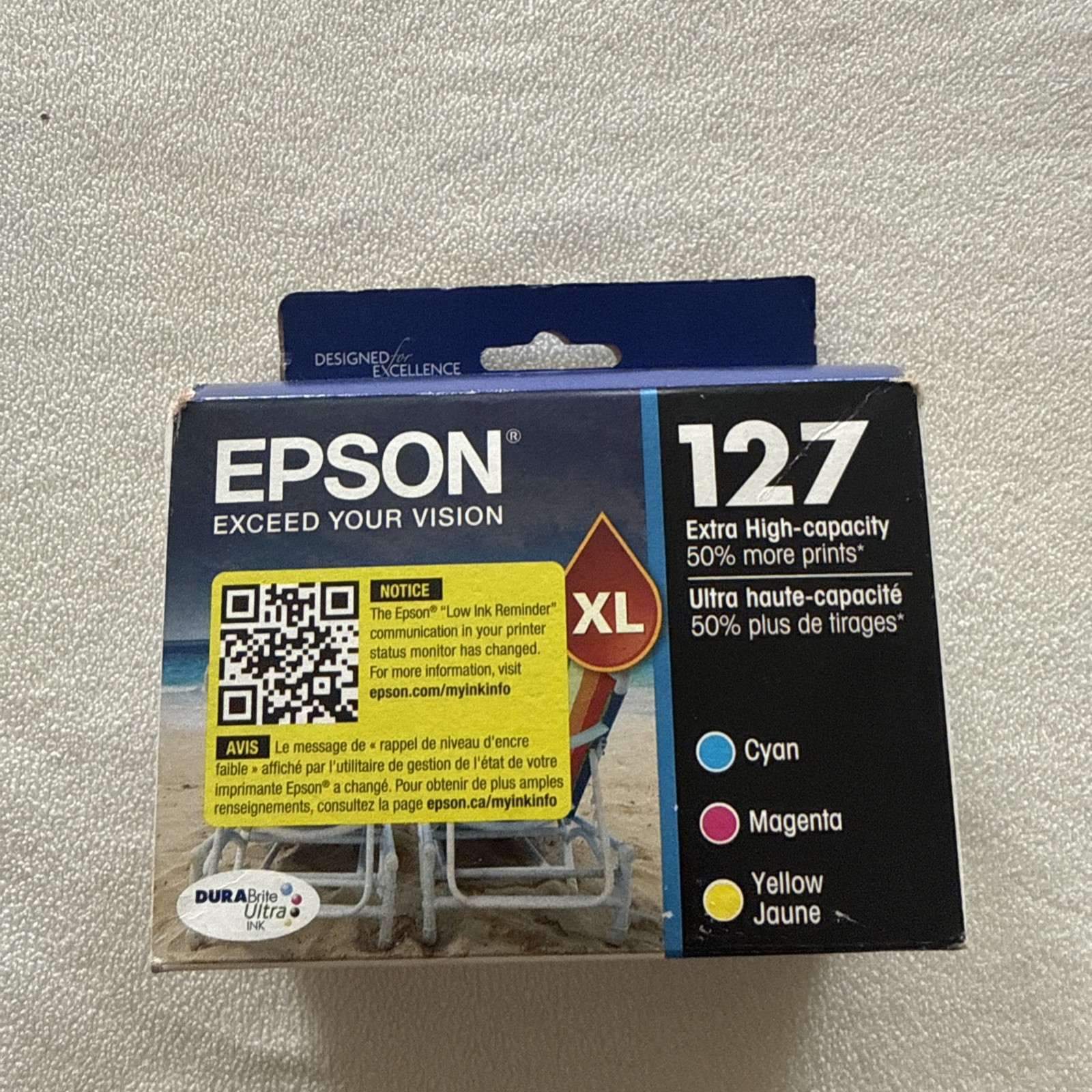 Epson T127520 Color Ink Cartridges – Cyan, Magenta, Yellow 11/2026