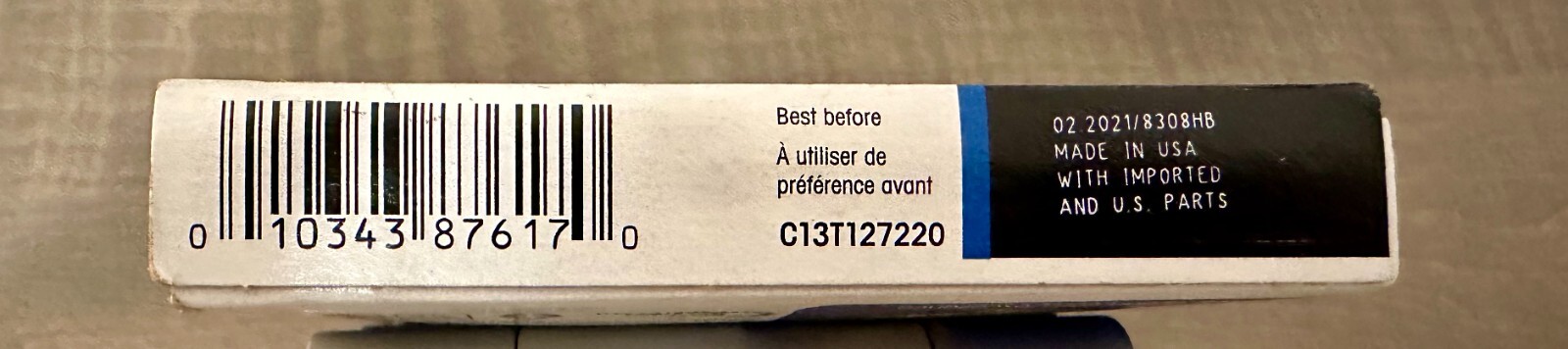 NIB Extra High Capacity Cyan Printer Ink Cartridge Genuine EPSON Exp. 02/2021