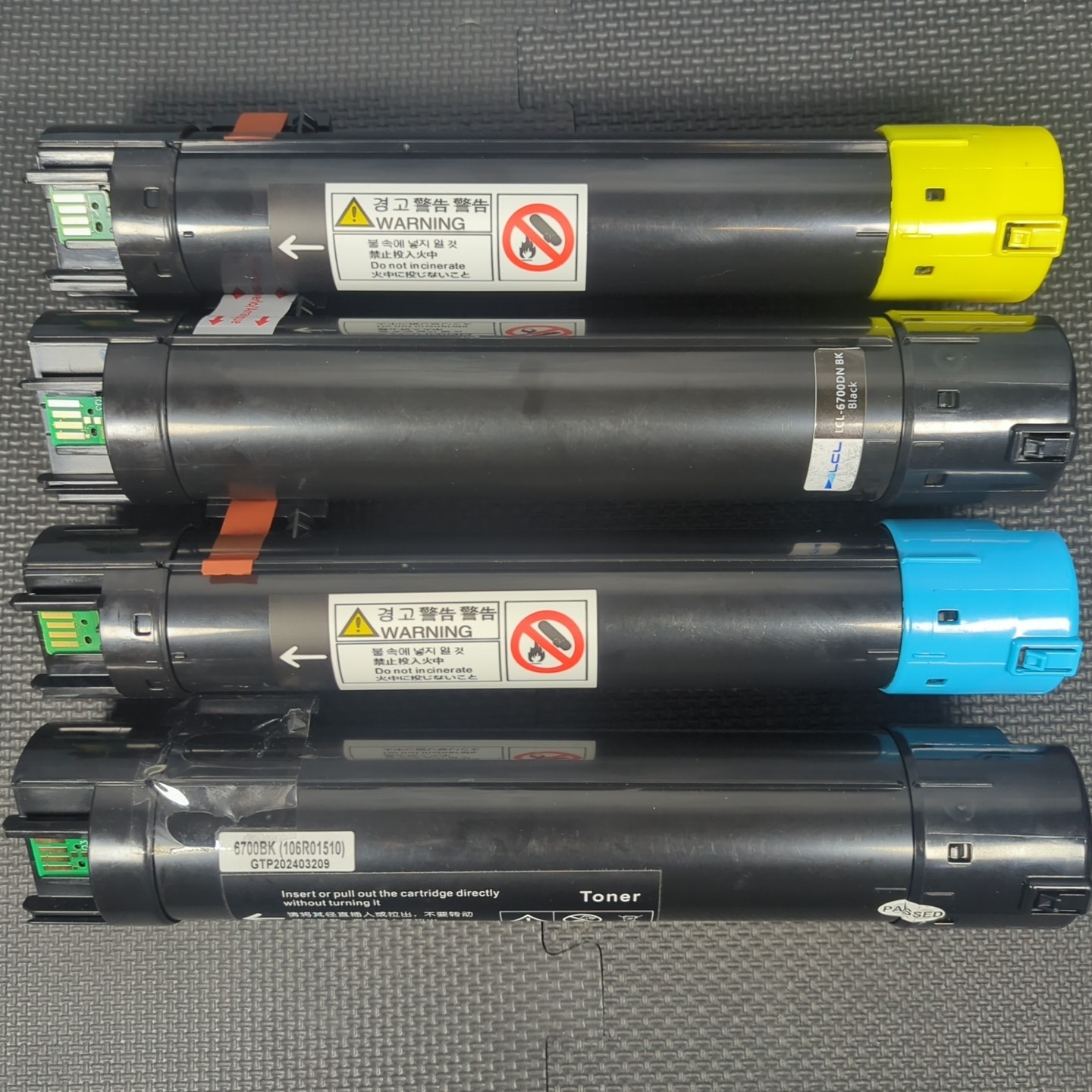 4 Pack LCL Toner Cartridges XR6700 6700DN 6700BK Black Yellow Cyan Xerox Phaser