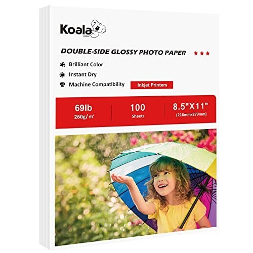 Glossy Photo Paper 8.5×11 Inch 260gsm 100 Sheets Double Sided Heavyweight