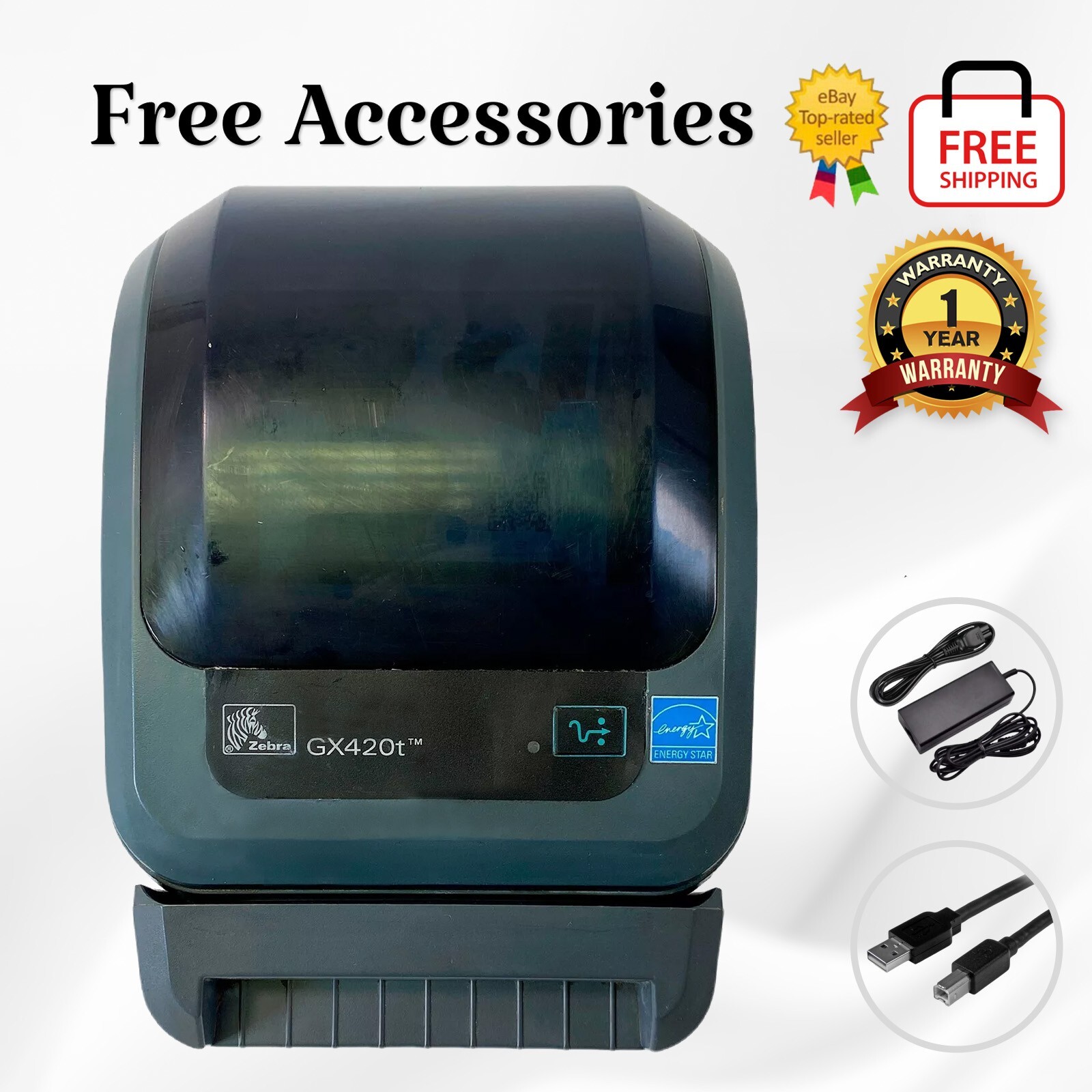 Zebra GX420d Direct Thermal Label Printer Cutter USB Serial 1 YR WARRANTY