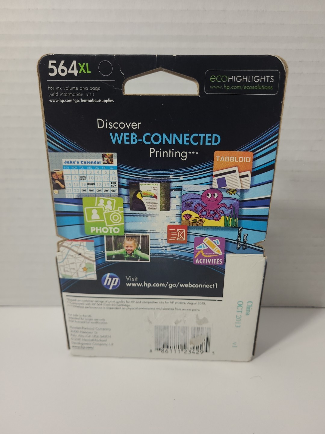 Genuine HP 564XL Black Ink Cartridge CN684WN EXP OCT 2013 Sealed Box