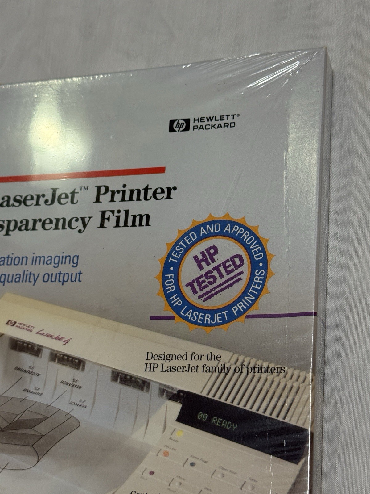 New HP LaserJet Printer Transparency Film HP Tested 50ct 8.5 x 11 In 92296T