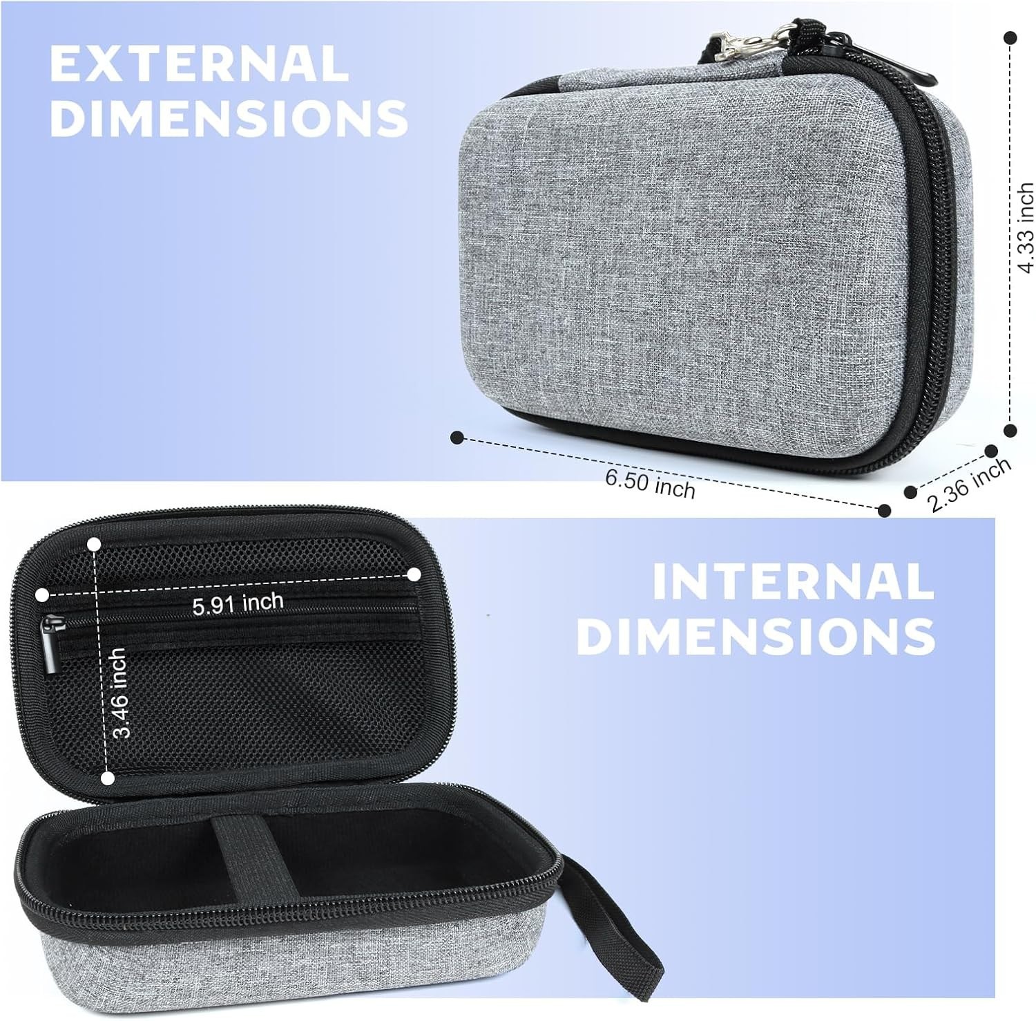 Compact Gray Carrying Case for Phomemo and NIIMBOT Label Makers – Ideal Gift!