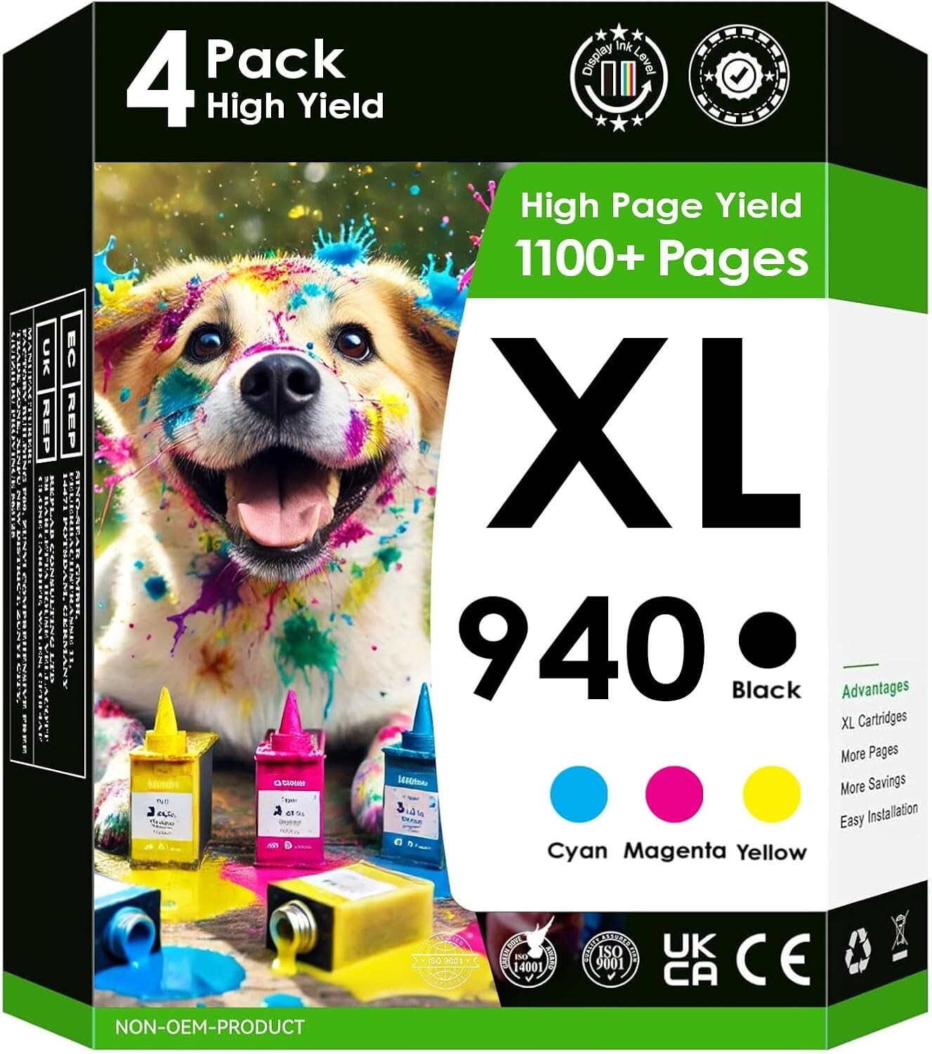 4 PACK Compatible For hp 940XL Ink Cartridges for HP OfficeJet Pro8500