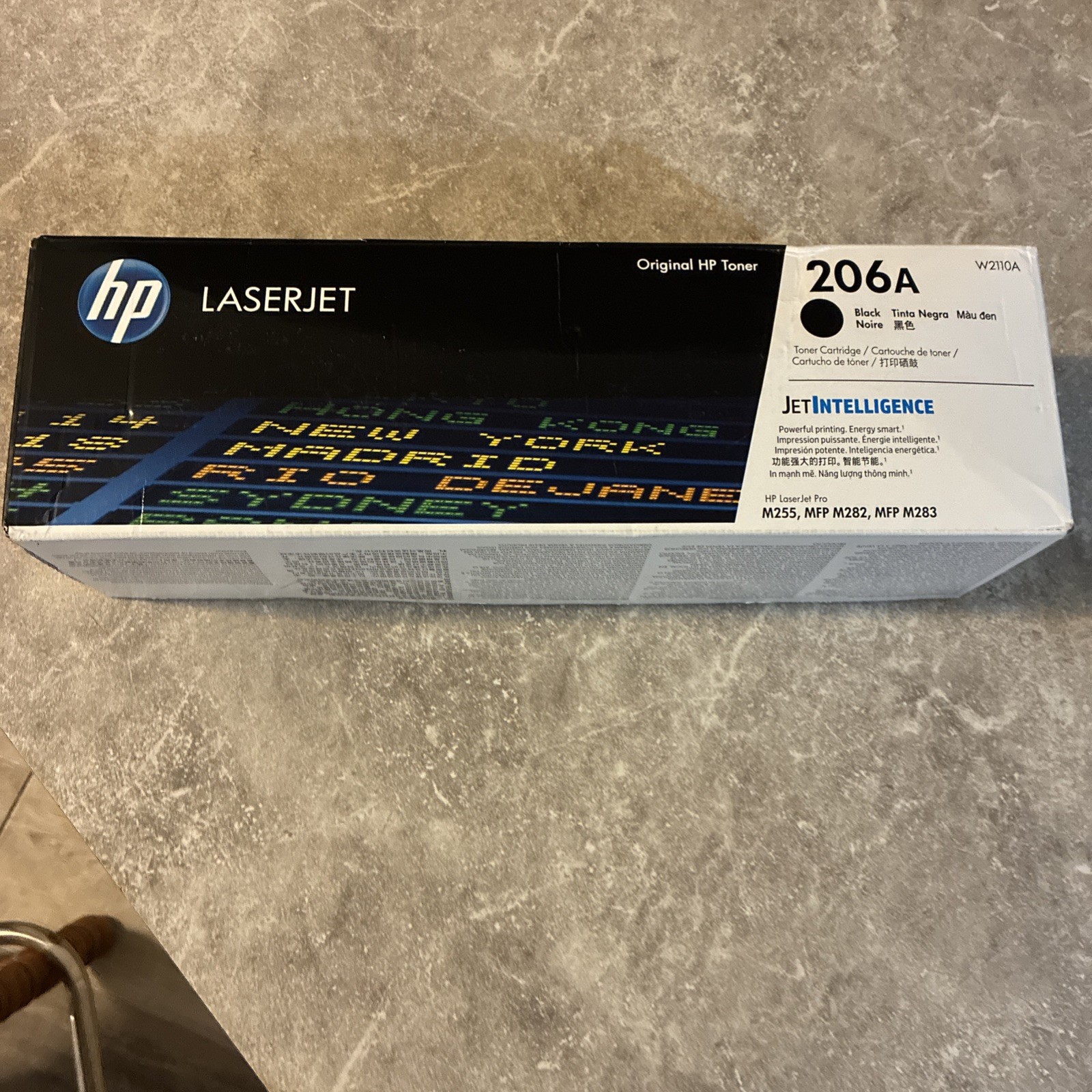 HP 206A Black Original LaserJet Toner Cartridge (W2110A) New Open Box – Repacka