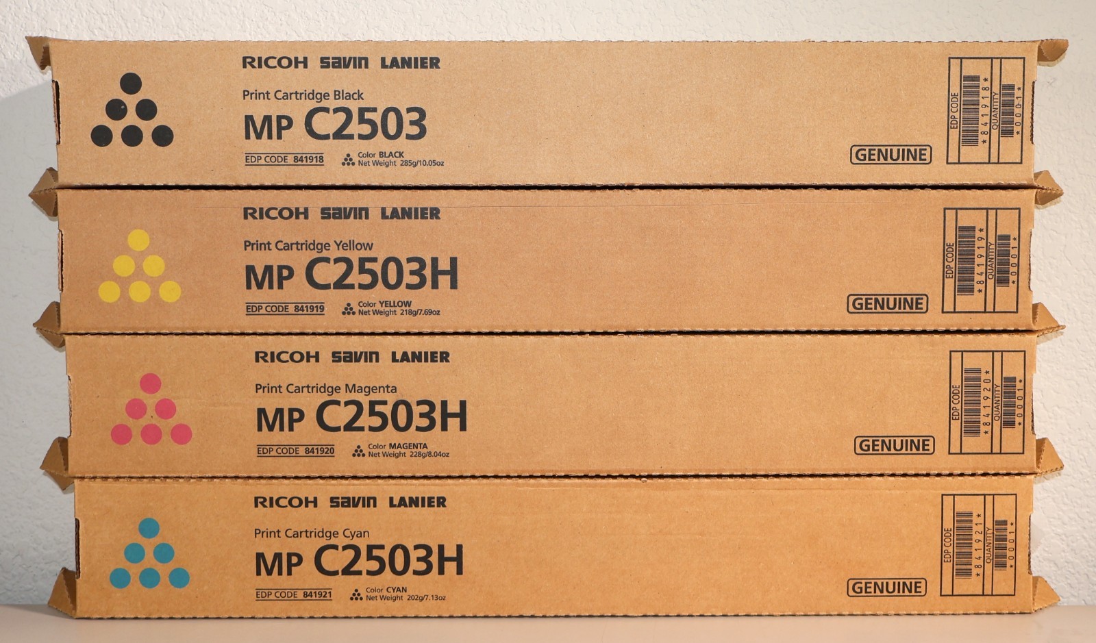 NEW Ricoh Savin Lanier Toner Cartridge SET MP C2503H 841918 841919 841920 841921