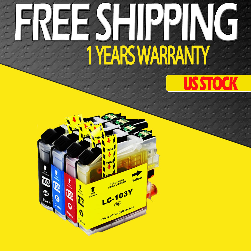 1SET LC103 XL 4 Pack Compatible Ink Cartridges for Brother DCP-J152W MFC-J475DW