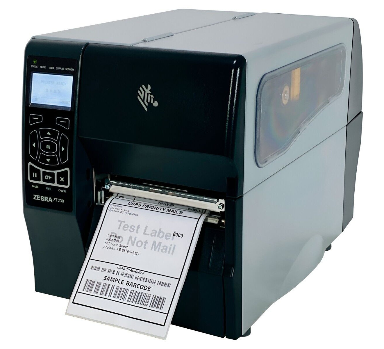 Zebra ZT230 Thermal Transfer Industrial Label Printer LAN USB NEW PRINTHEAD