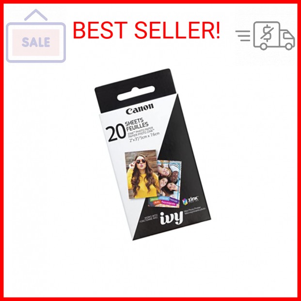 Canon IVY ZINK 2″ x 3″ Photo Sticker Paper 20 sheets Pack