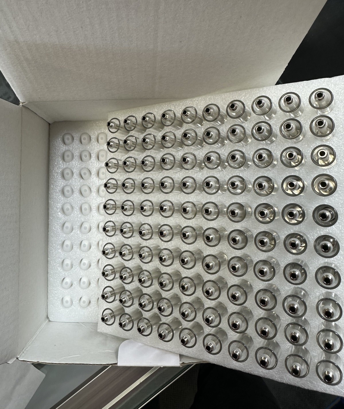 1ML For Refill Cosmetic Oil Glass Luer TopFill Liquid Dispenser 100 Ct Cartridge