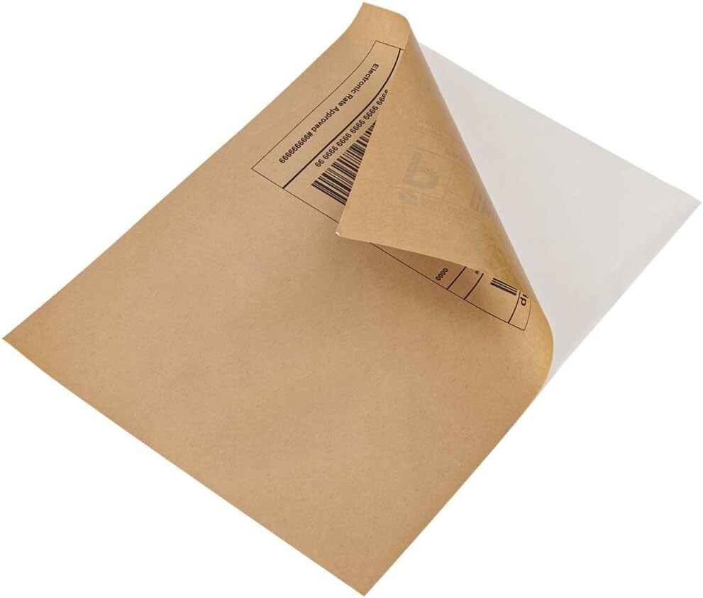 200 Full Sheet Kraft Paper Sticker Paper, Printable Brown Labels, 8.5″ x 11″