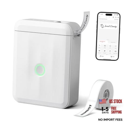 D110 Upgraded Version Mini Label Maker Machine with White Printer + 1 Tape
