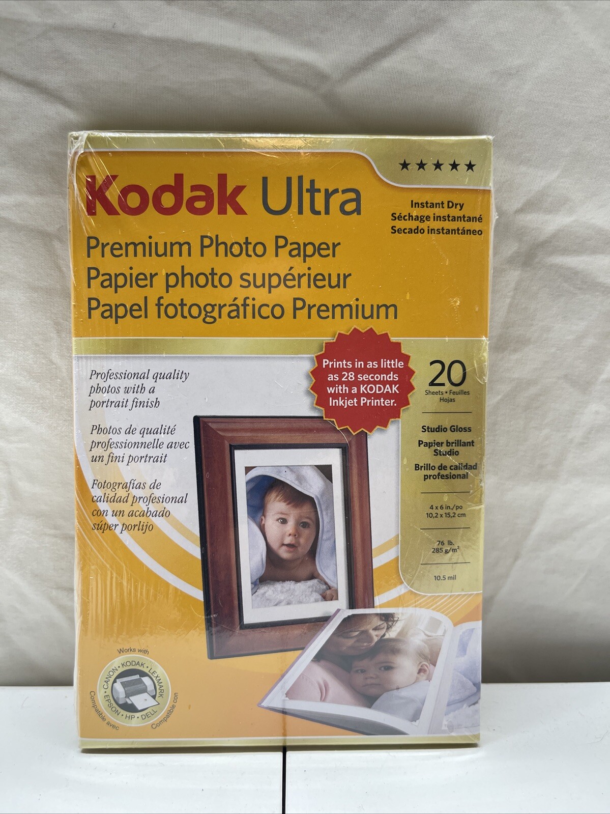 Kodak Premium Prof. Photo Paper Instant Dry, Studio Gloss 4×6 20 count New