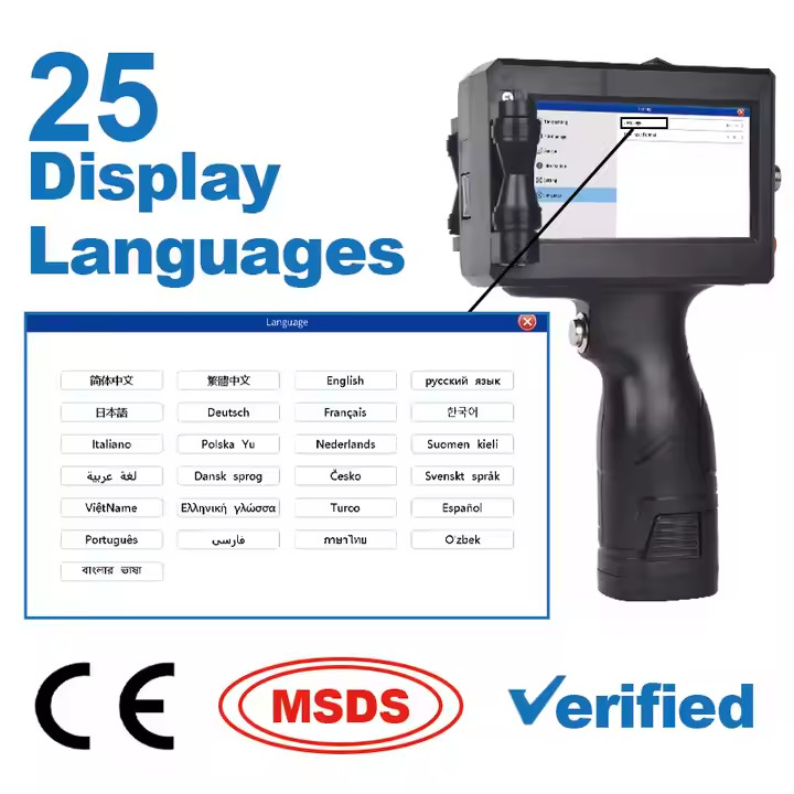 600DPI Handheld Portable Inkjet Printer Touch Screen Date/QR Code/Label Printer