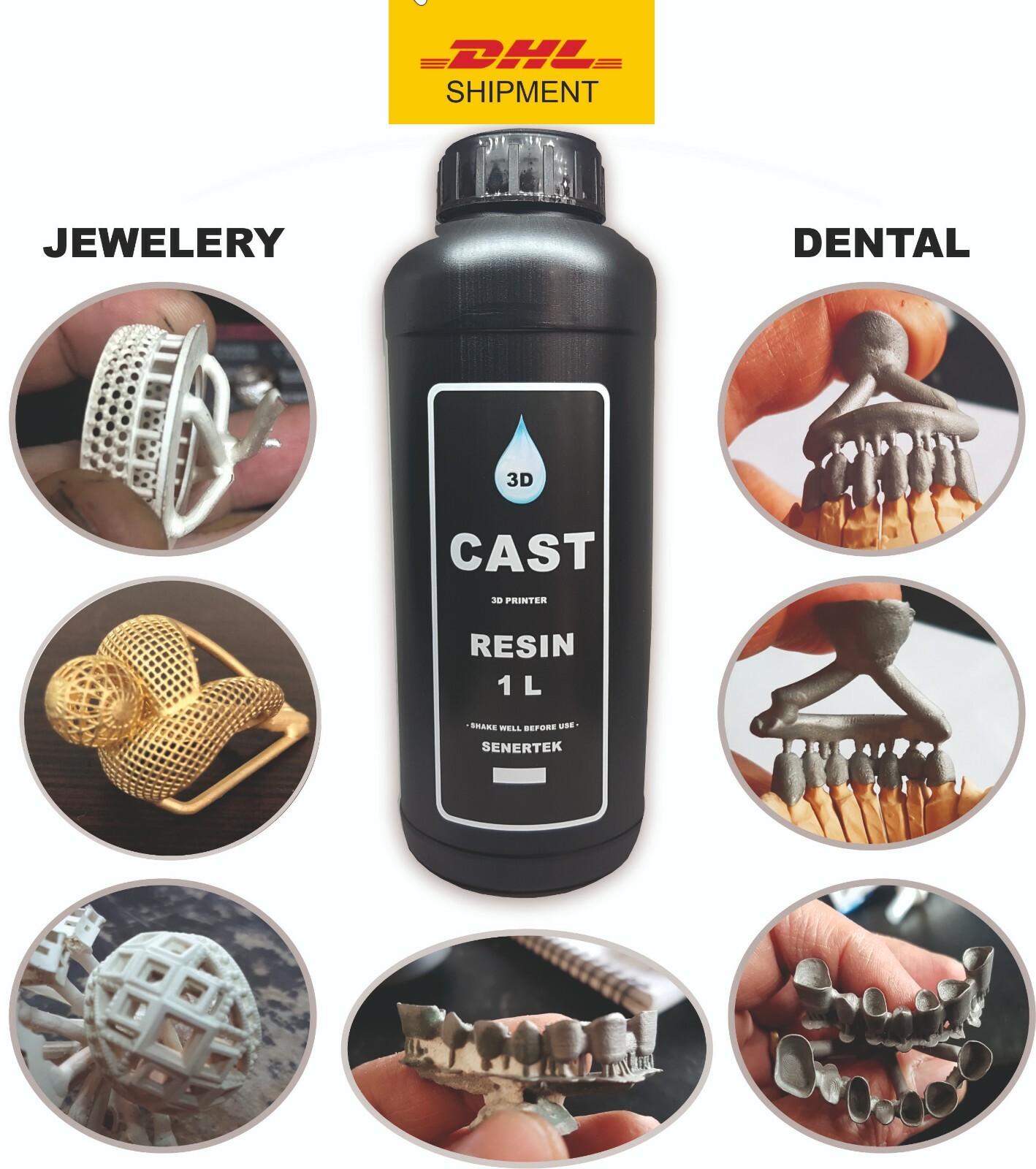 DLP SLA LCD 3d printer castable high quality resin for dental & jewelry