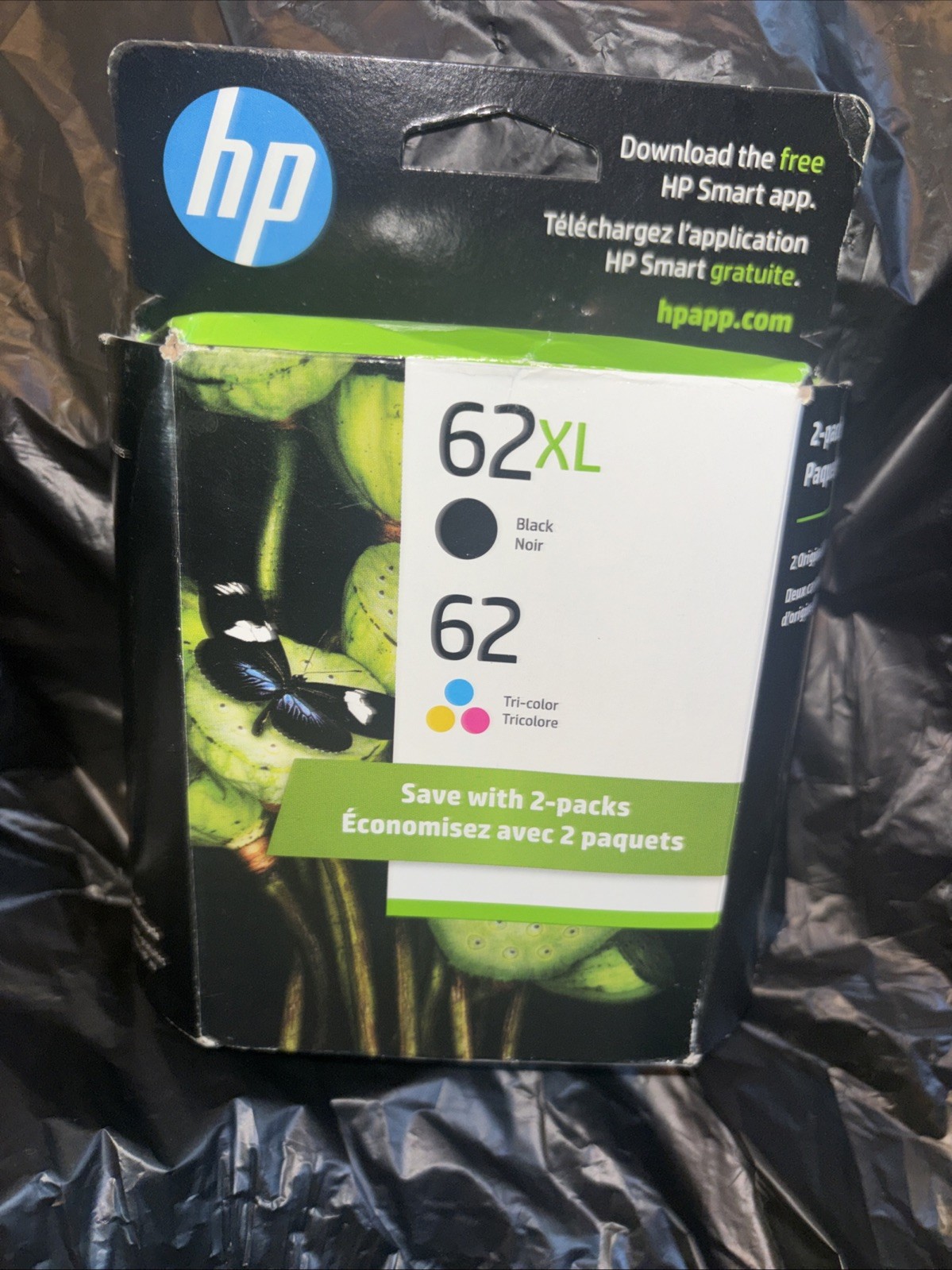 HP 62XL N9H67FN Black High Yield + Tri-Color Ink Cartridge NIB Genuine 8/26