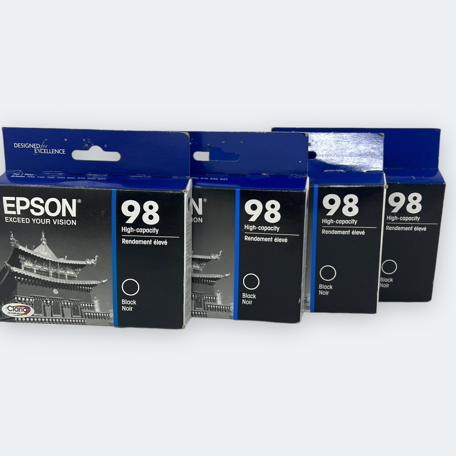 4 Genuine Epson 98 Black Ink High Capacity 02/2026 Sealed New