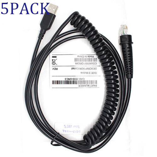 LOT5 9FT Coiled USB Cable for Honeywell 3800G 4600G 4620G 4820G 3800r Scanner AA
