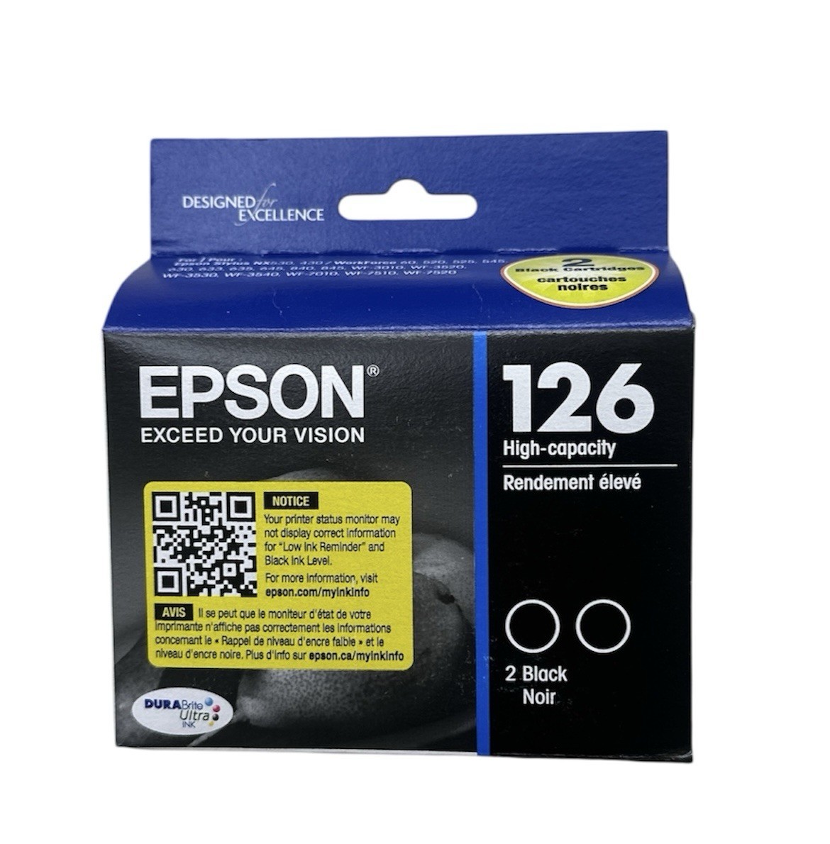 Epson 126 T126120-D2 Black Printer Ink Cartridge Exp. 03/2028 (A4)