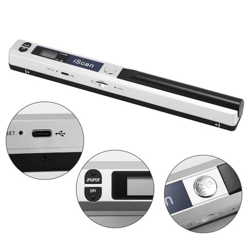 Portable Handheld Document Scanner 900DPI, A4 Color Mobile Scanning Wand, JPG/PD