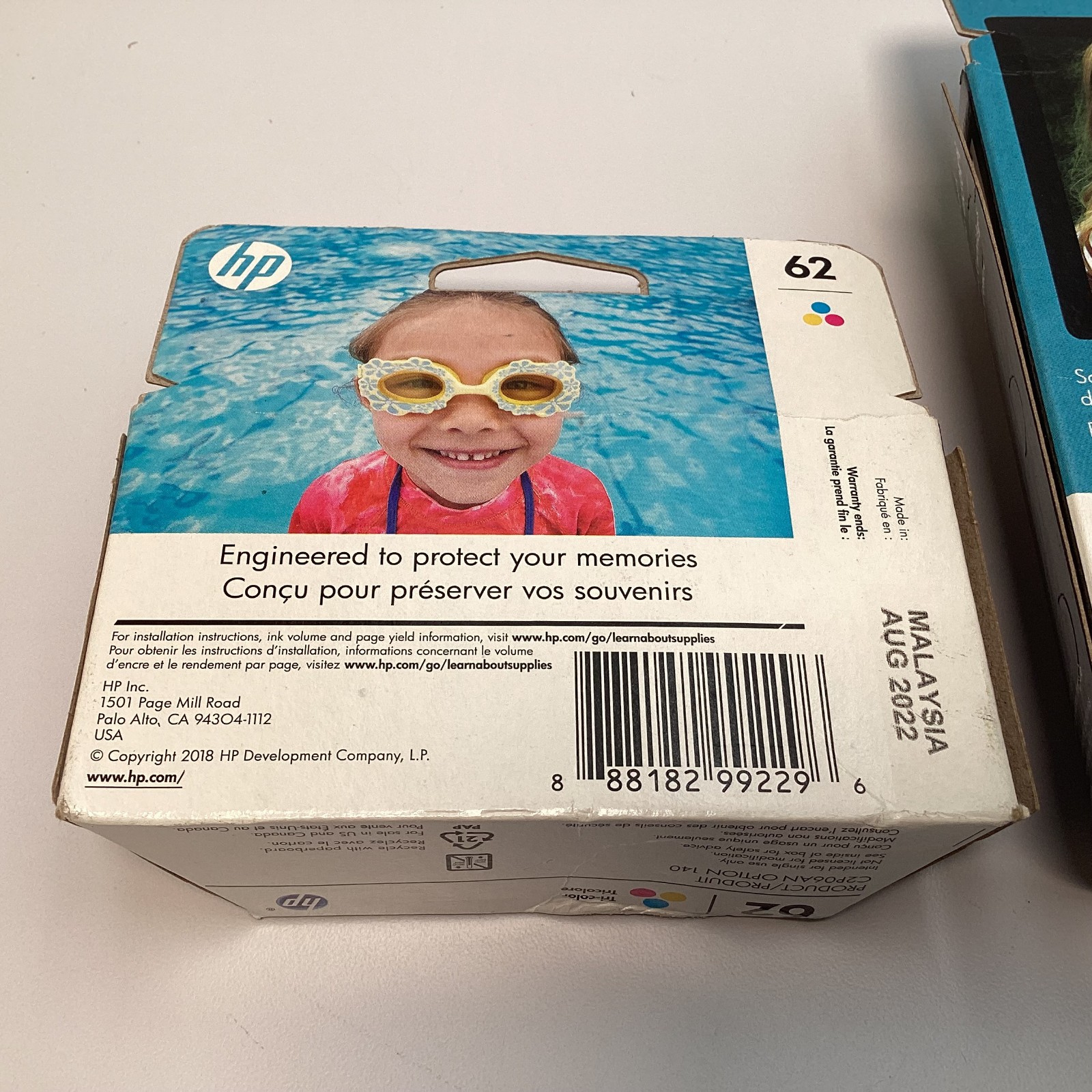 (3 Total) HP 62 Ink Cartridges Black & Tri-Color New Expiration: 2017 & 2022 New