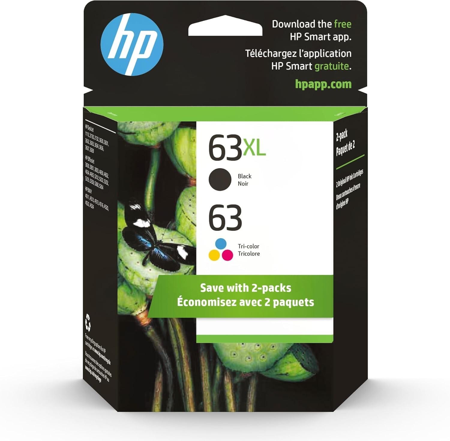 Genuine HP 63XL Black HP 63 Regular Color Ink Combo Set FREE SHIP TARIFF FREE